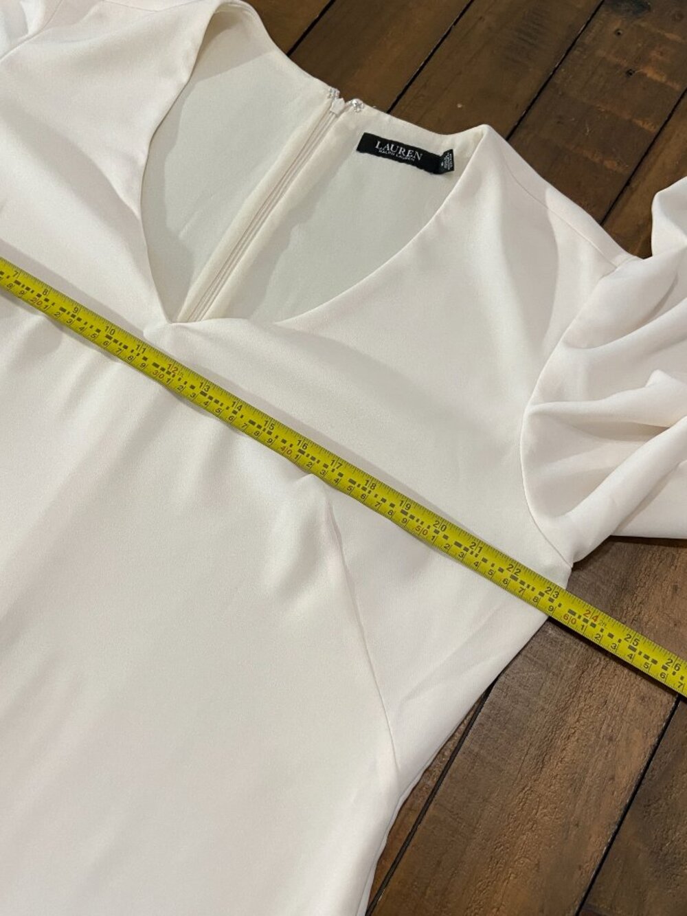 Lauren Ralph Lauren Yaira Ruffle Sleeve Dress - Cream - 18 - EUC - Picture 5 of 9